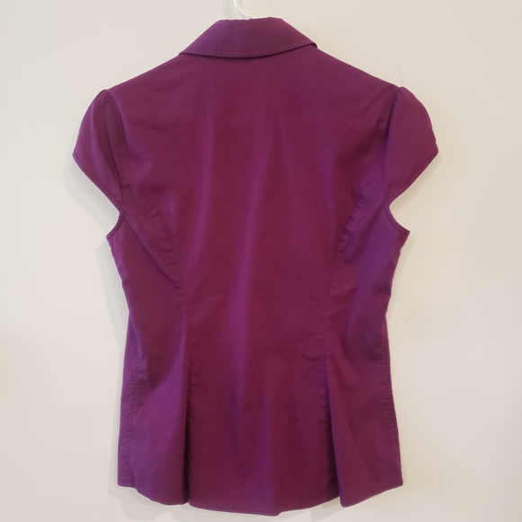 2/$20 Express Essential Stretch cap sleeve button up with lace accents - Picture 4 of 5